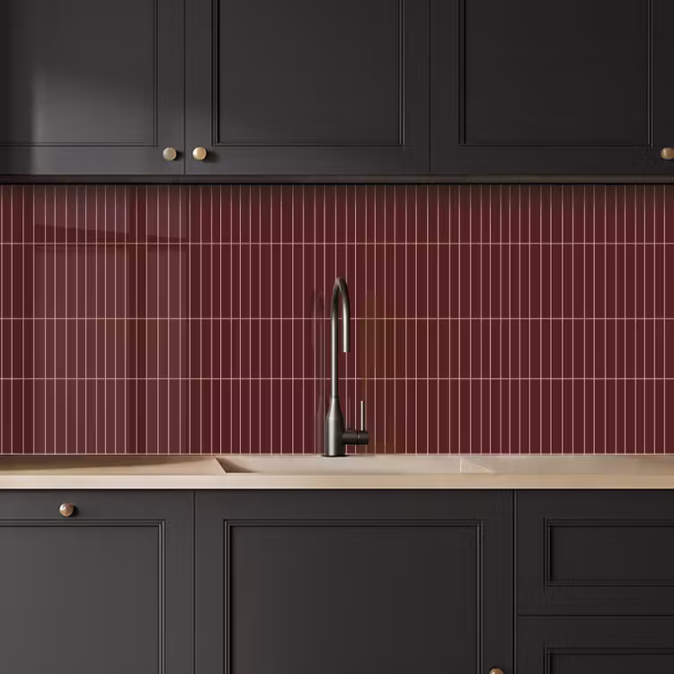 Keuken achterwand - Lijnen - Patroon - Bordeaux — 6