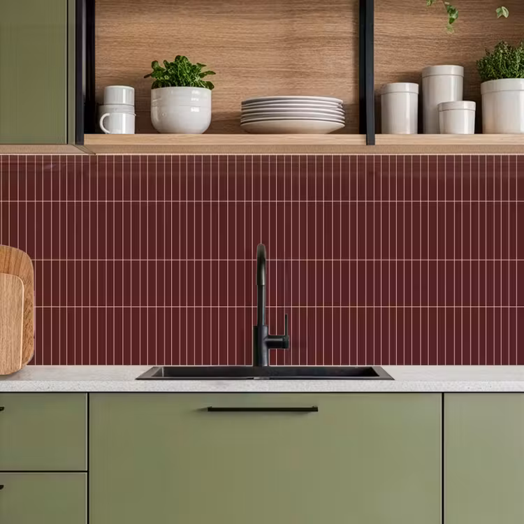 Keuken achterwand - Lijnen - Patroon - Bordeaux — 8