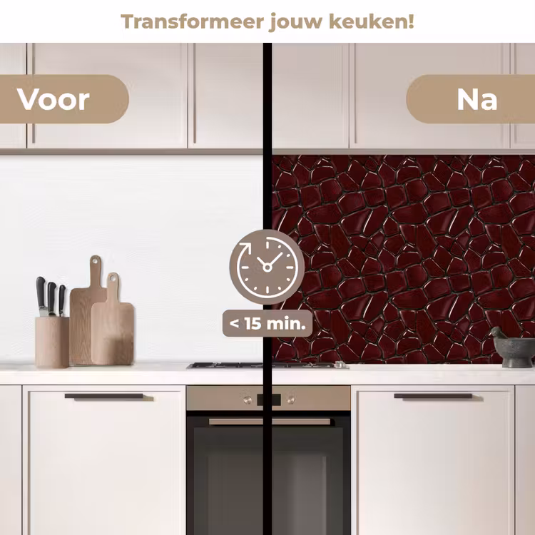 Keuken achterwand - Mozaïek - Tegel - Bordeauxrood — 3