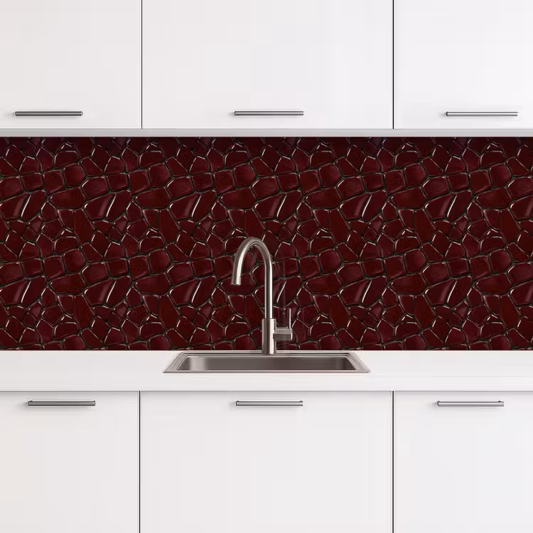 Keuken achterwand - Mozaïek - Tegel - Bordeauxrood — 4