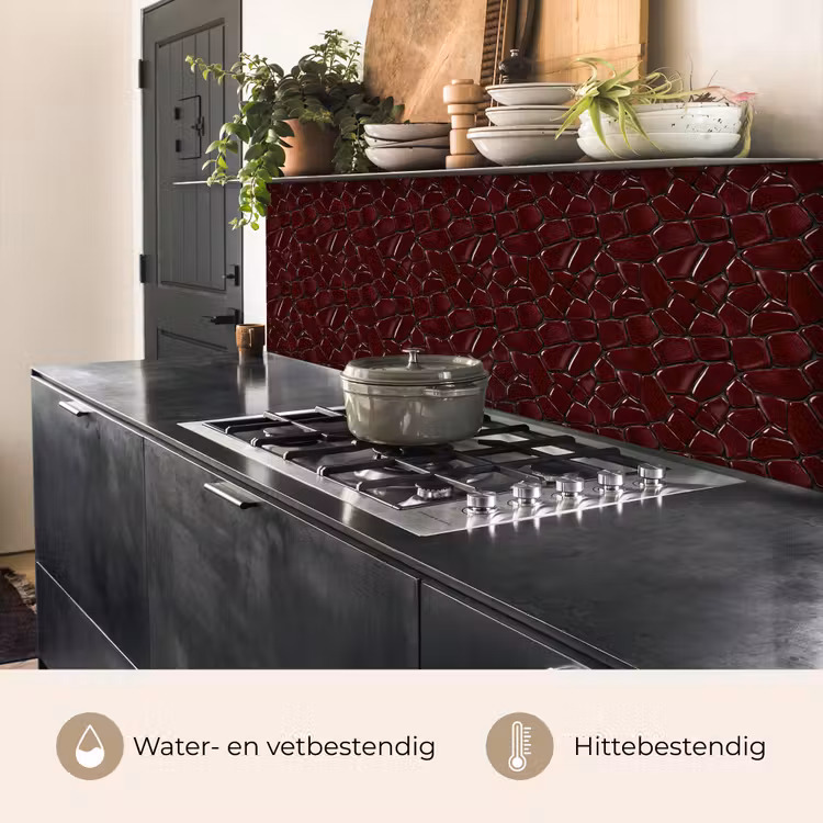 Keuken achterwand - Mozaïek - Tegel - Bordeauxrood — 5
