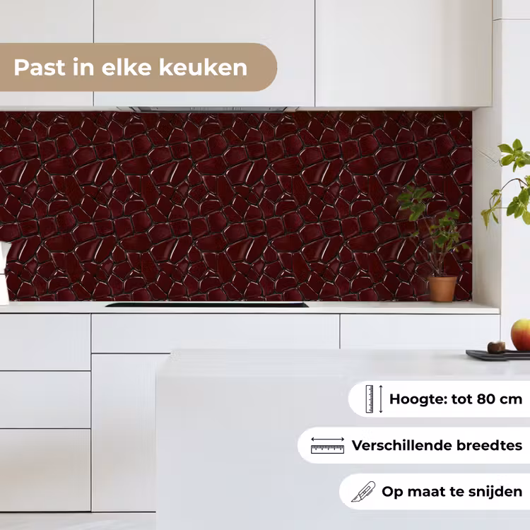 Keuken achterwand - Mozaïek - Tegel - Bordeauxrood — 7