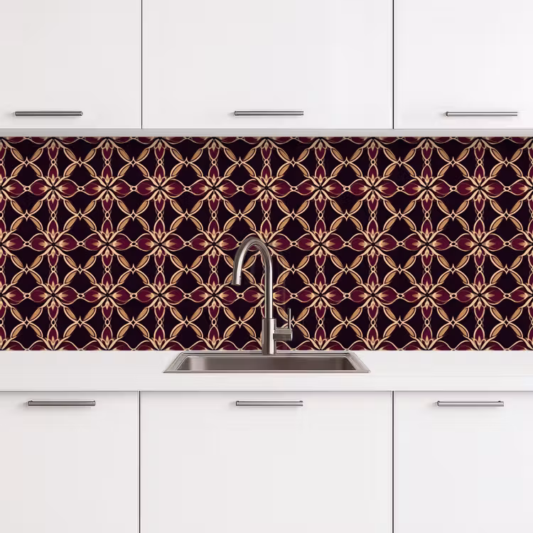 Keuken achterwand - Symmetrisch - Tegel - Burgundy — 4