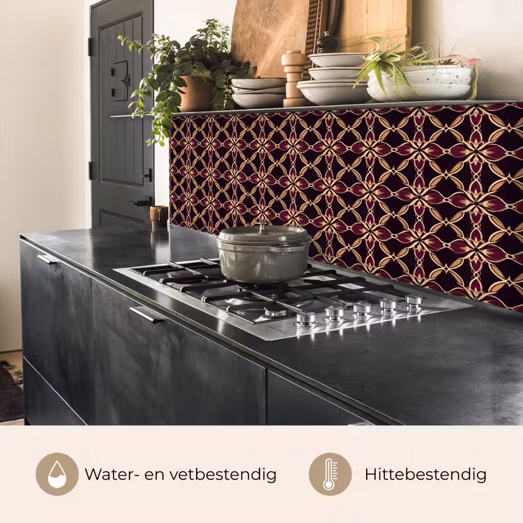 Keuken achterwand - Symmetrisch - Tegel - Burgundy — 5