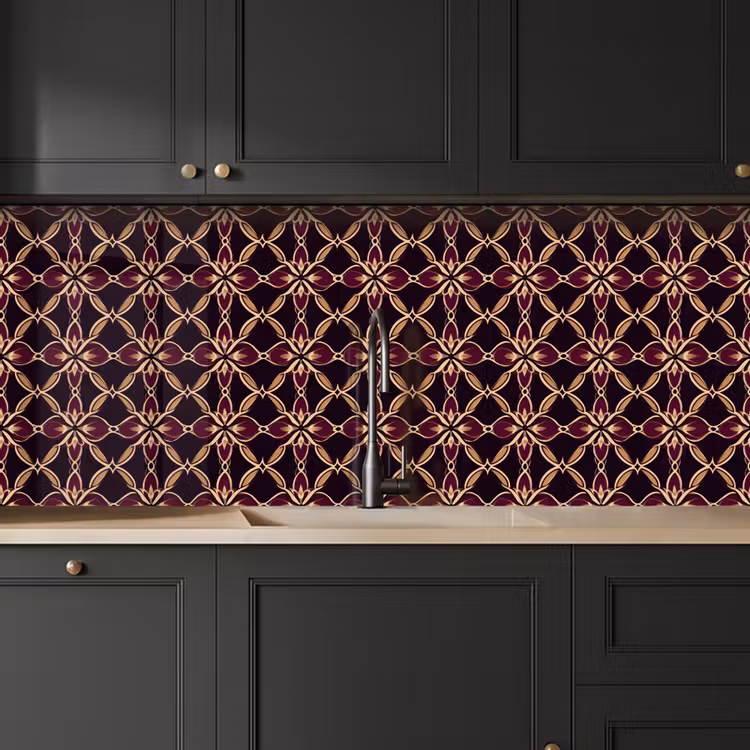 Keuken achterwand - Symmetrisch - Tegel - Burgundy — 6