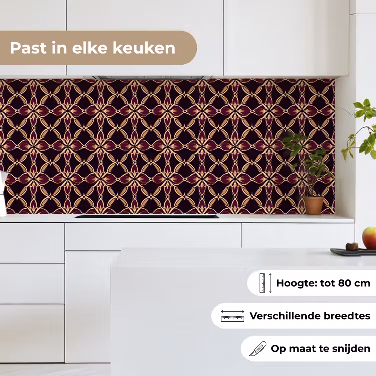Keuken achterwand - Symmetrisch - Tegel - Burgundy — 7