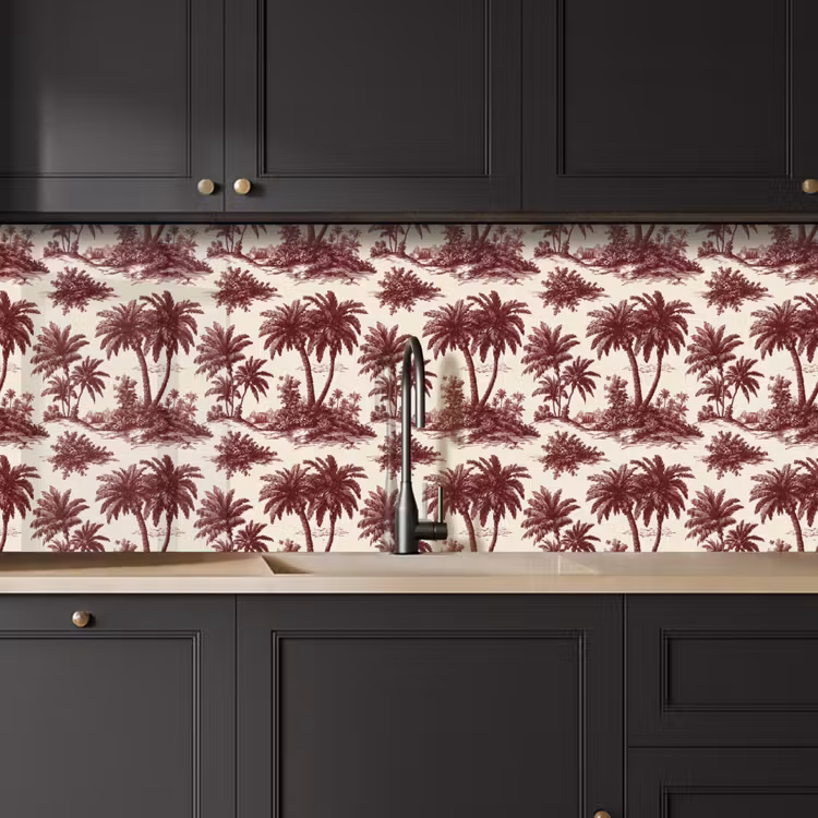 Keuken achterwand - Tropisch - Geometrisch - Bordeauxrood — 6