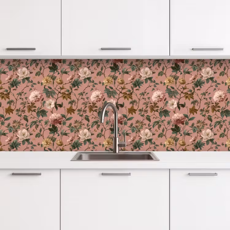 Keuken achterwand - Bloemen - Klassiek - Roze — 4