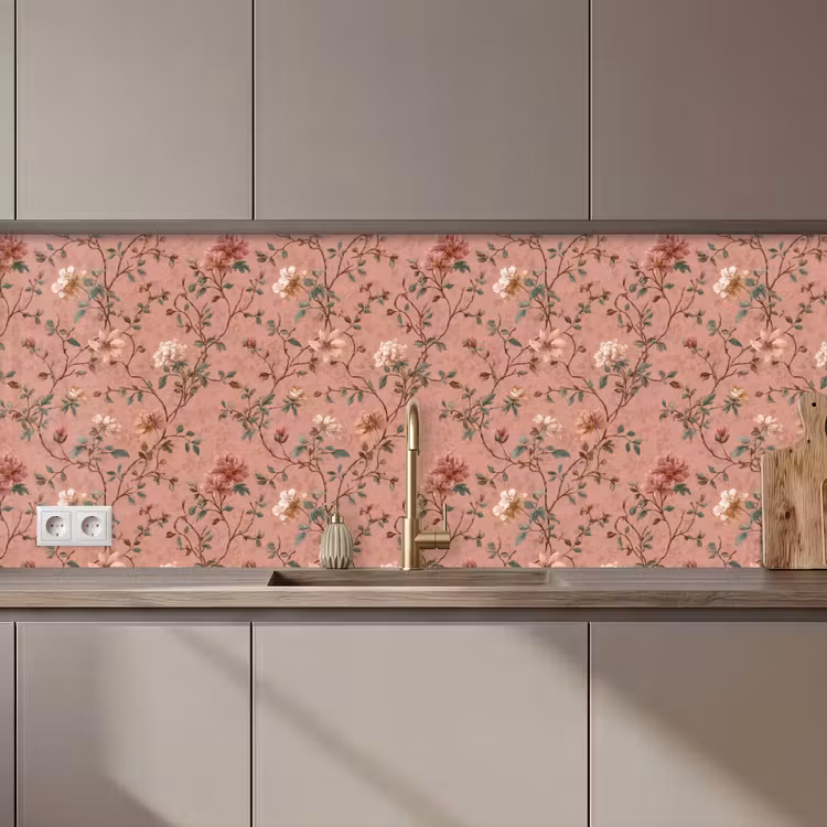 Keuken achterwand - Botanisch - Bloemen - Roze — 1