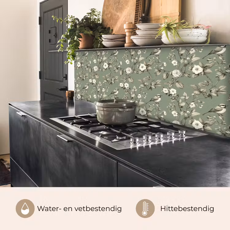 Keuken achterwand - Botanisch - Vogels - Groen — 5