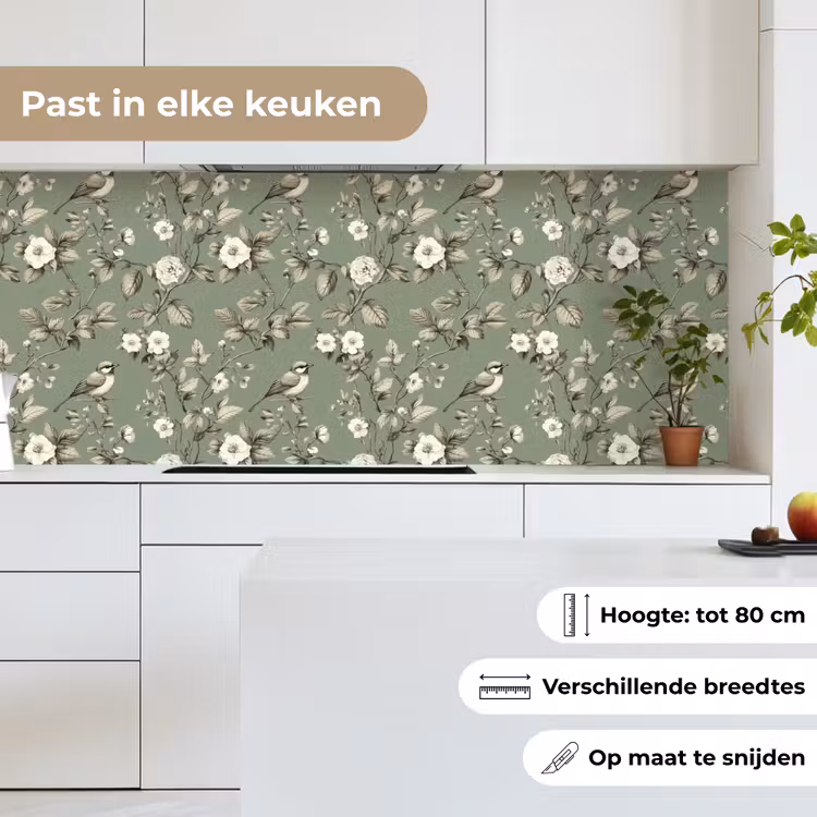 Keuken achterwand - Botanisch - Vogels - Groen — 7