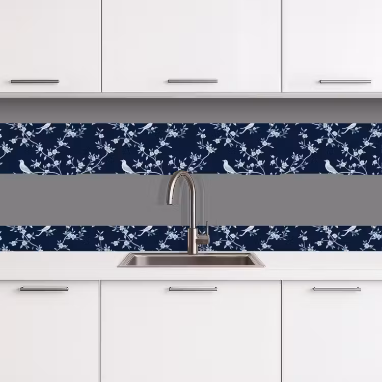 Keuken achterwand - Grafisch - Bloesemtak - Blauw — 4