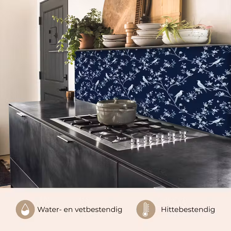 Keuken achterwand - Grafisch - Bloesemtak - Blauw — 5