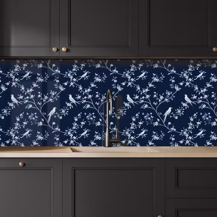 Keuken achterwand - Grafisch - Bloesemtak - Blauw — 6