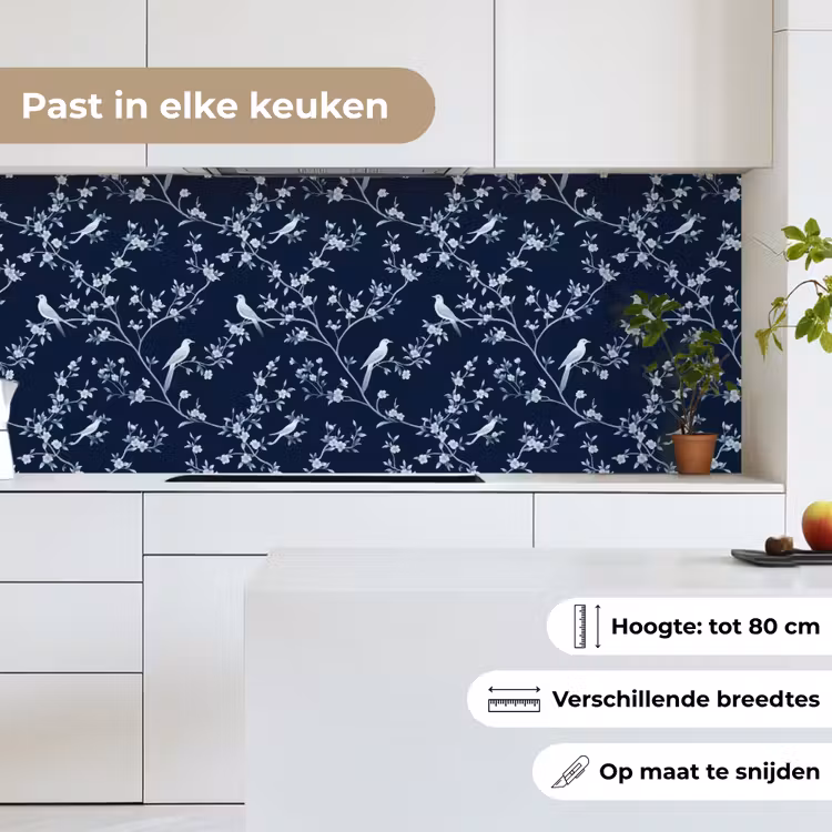Keuken achterwand - Grafisch - Bloesemtak - Blauw — 7