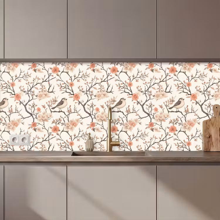 Keuken achterwand - Kersenbloesem - Mus - Roze — 1