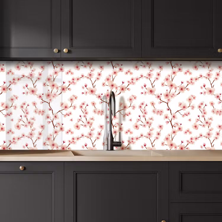 Keuken achterwand - Kersenbloesem - Takken - Roze — 6