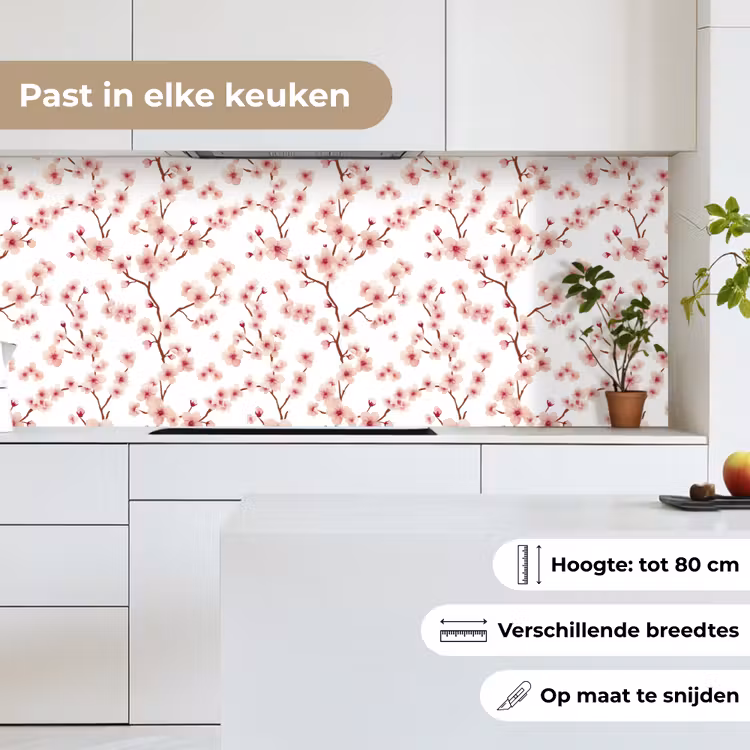 Keuken achterwand - Kersenbloesem - Takken - Roze — 7