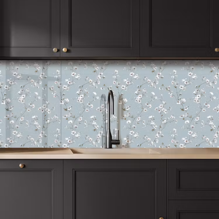 Keuken achterwand - Klassiek - Bloemen - Blauw — 6