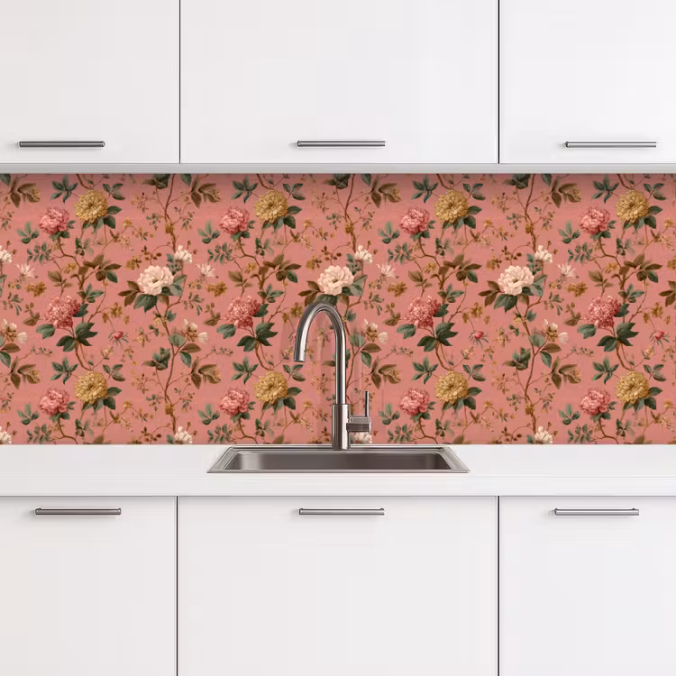 Keuken achterwand - Klassiek - Botanisch - Roze — 4