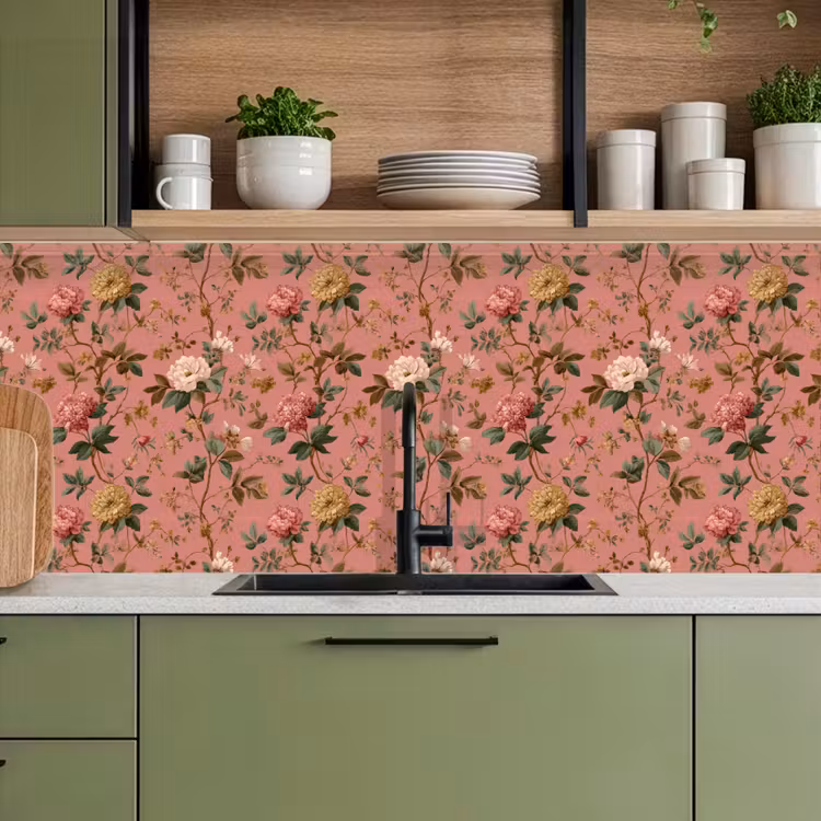 Keuken achterwand - Klassiek - Botanisch - Roze — 8