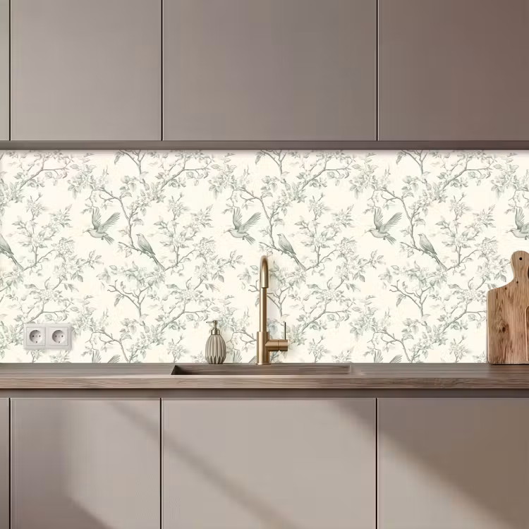 Keuken achterwand - Klassiek - Vogels - Groen — 1