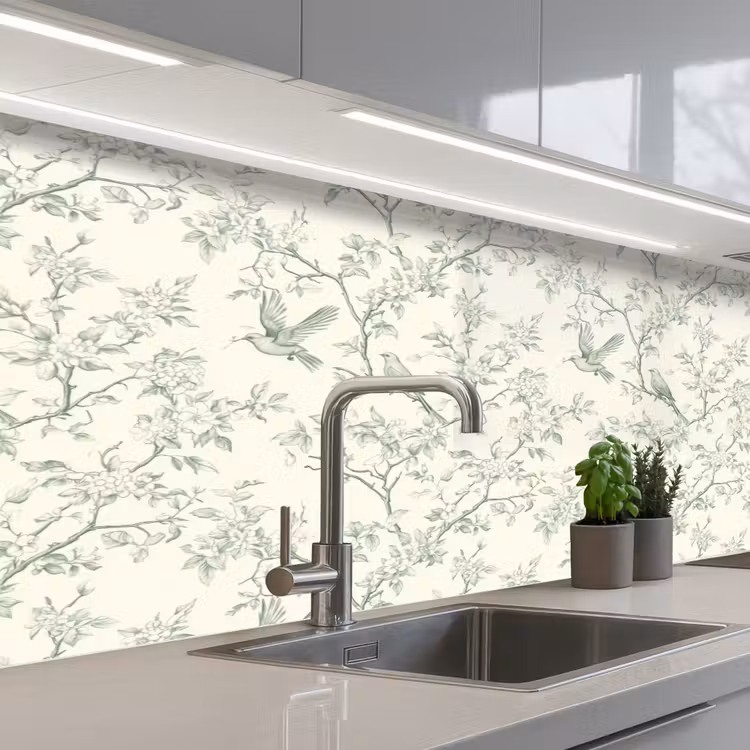 Keuken achterwand - Klassiek - Vogels - Groen — 2