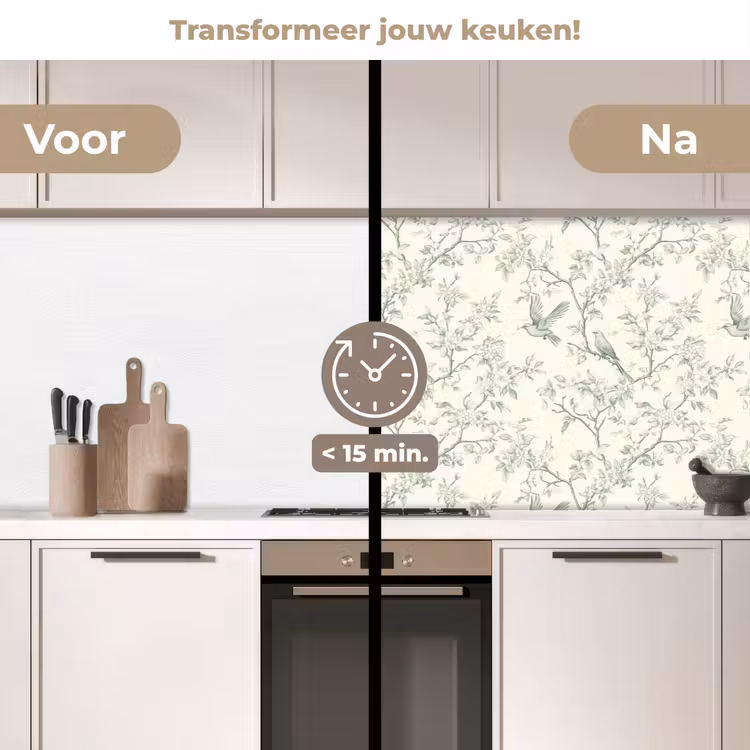 Keuken achterwand - Klassiek - Vogels - Groen — 3