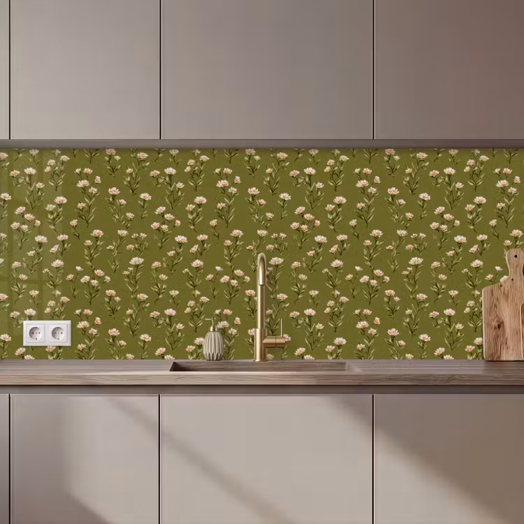 Keuken achterwand - Landelijk - Bloemen - Groen — 1