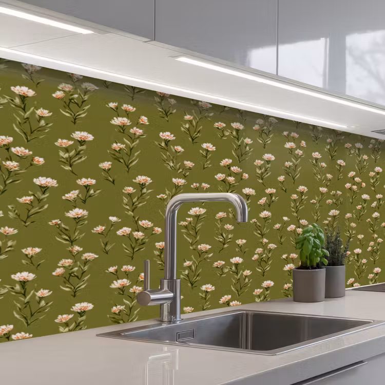 Keuken achterwand - Landelijk - Bloemen - Groen — 2