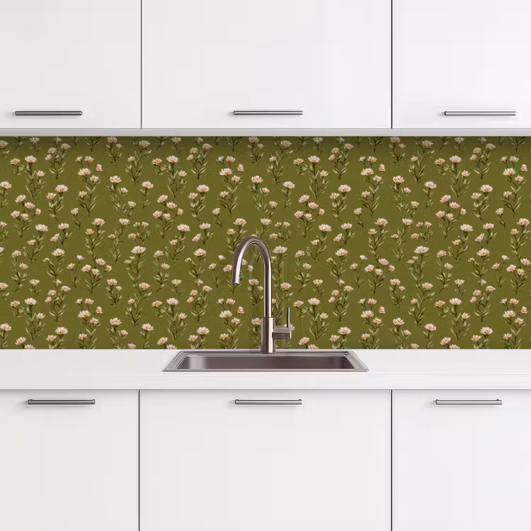 Keuken achterwand - Landelijk - Bloemen - Groen — 4