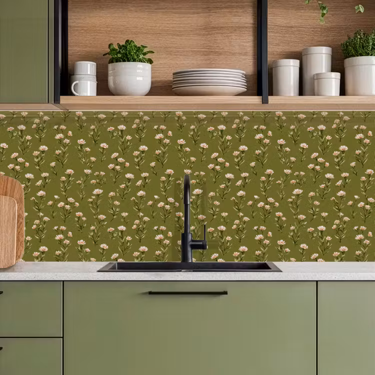Keuken achterwand - Landelijk - Bloemen - Groen — 8