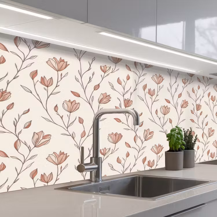 Keuken achterwand - Patroon - Klassiek - Roze — 2