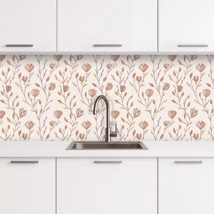 Keuken achterwand - Patroon - Klassiek - Roze — 4