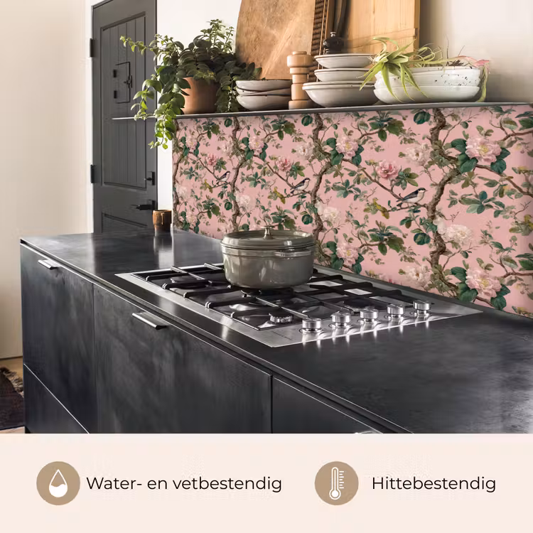 Keuken achterwand - Pioenrozen - Botanisch - Vogel — 5