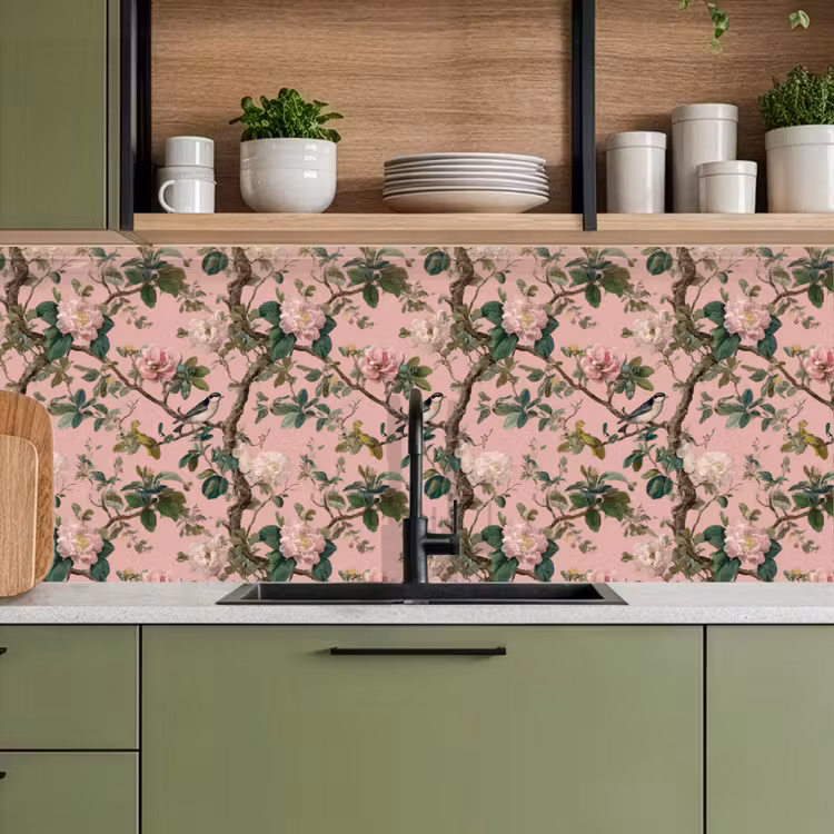 Keuken achterwand - Pioenrozen - Botanisch - Vogel — 8