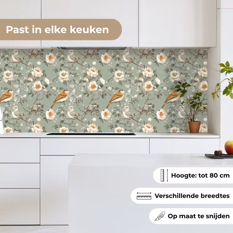 Keuken achterwand - Roze - Vogels - Kleurrijk — 7