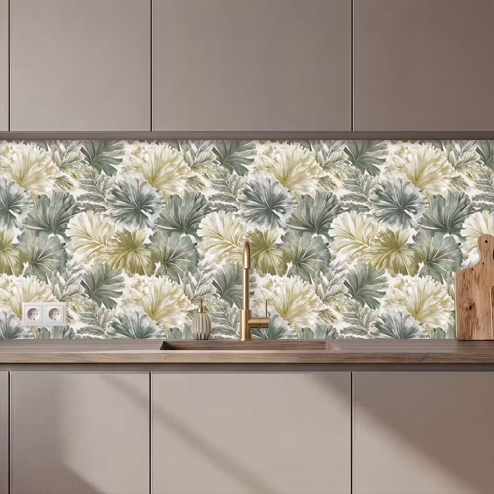 Keuken achterwand - Bladeren - Botanisch - Groen — 1