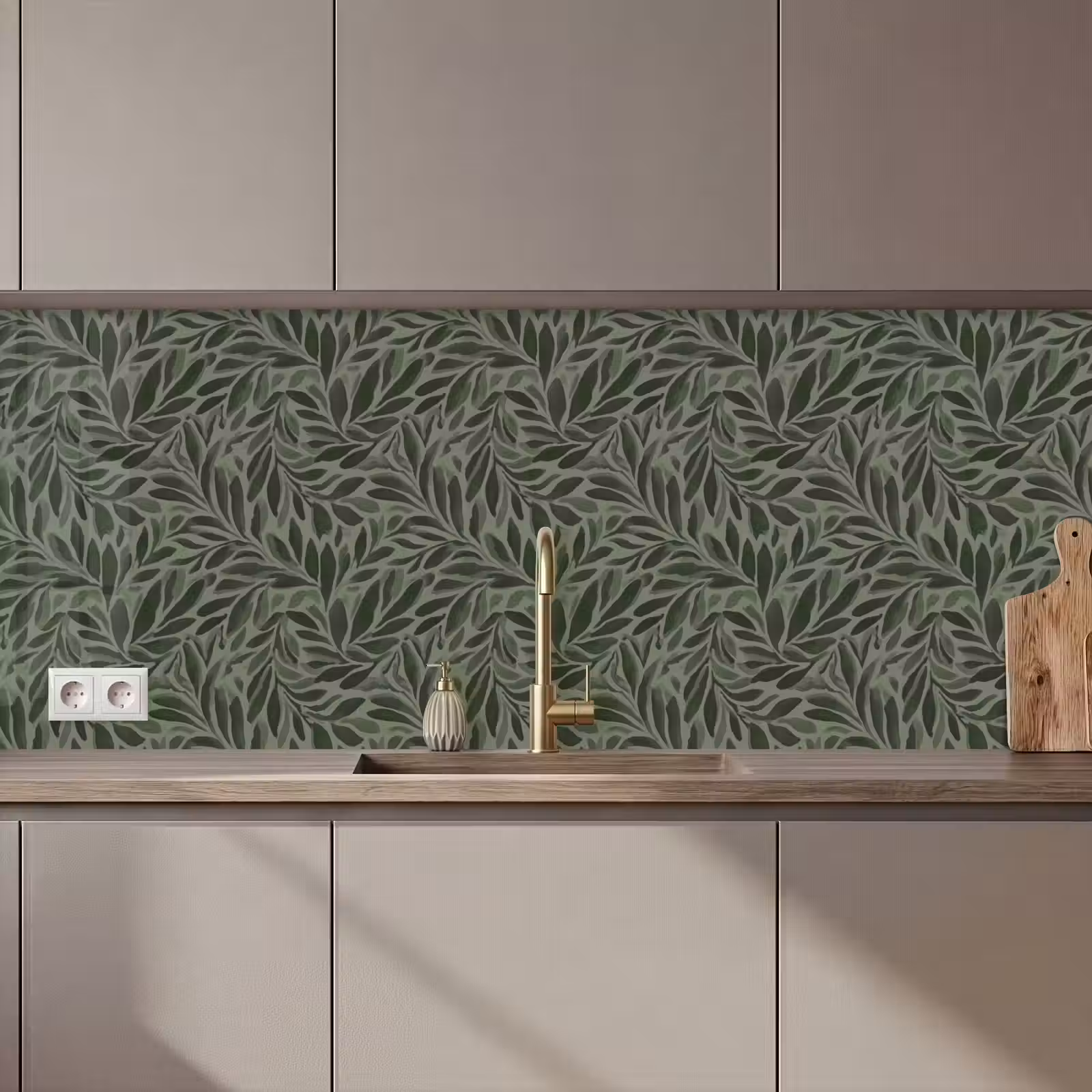 Keuken achterwand - Bladeren - Organisch - Groen — 1