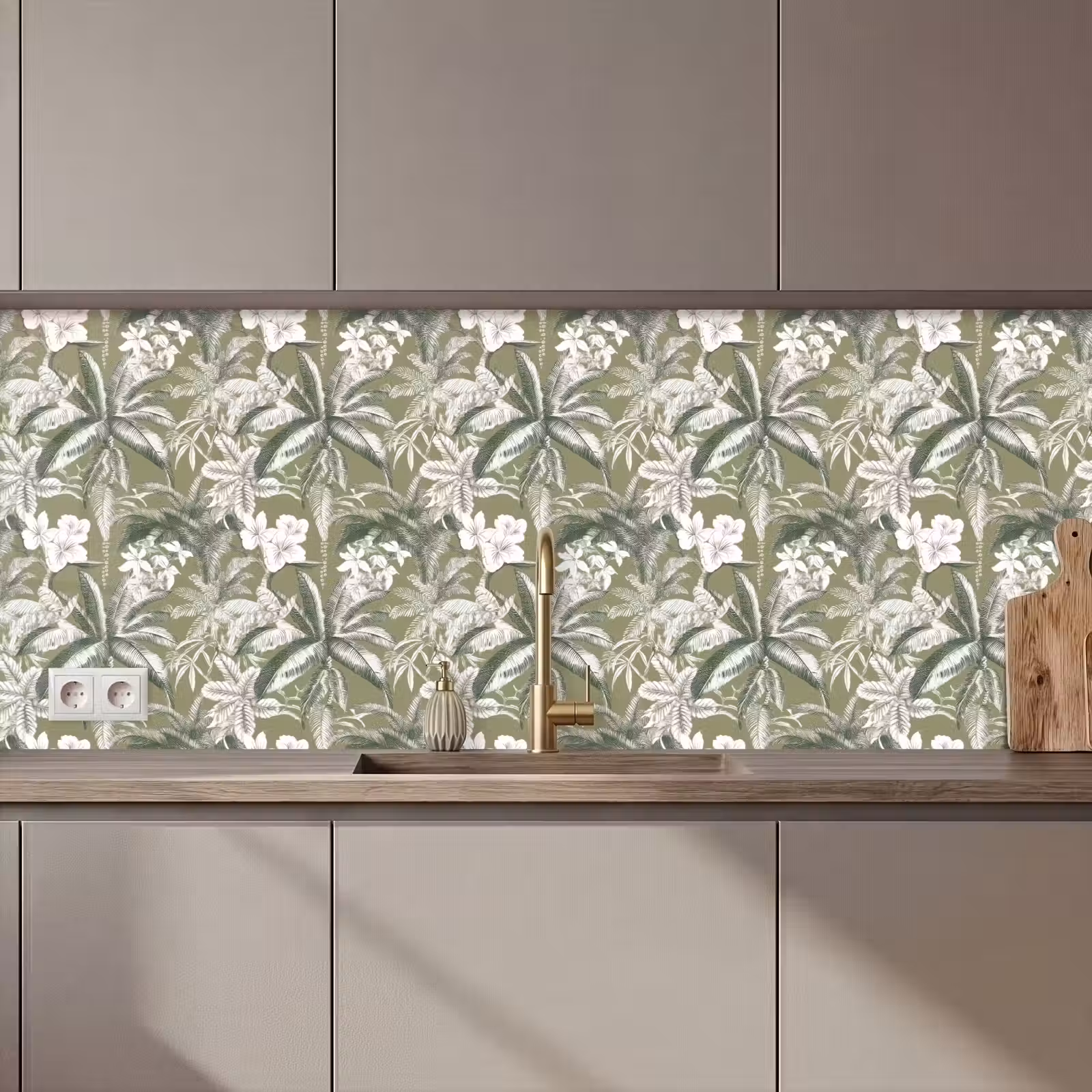 Keuken achterwand - Botanisch - Bloemen - Groen — 1