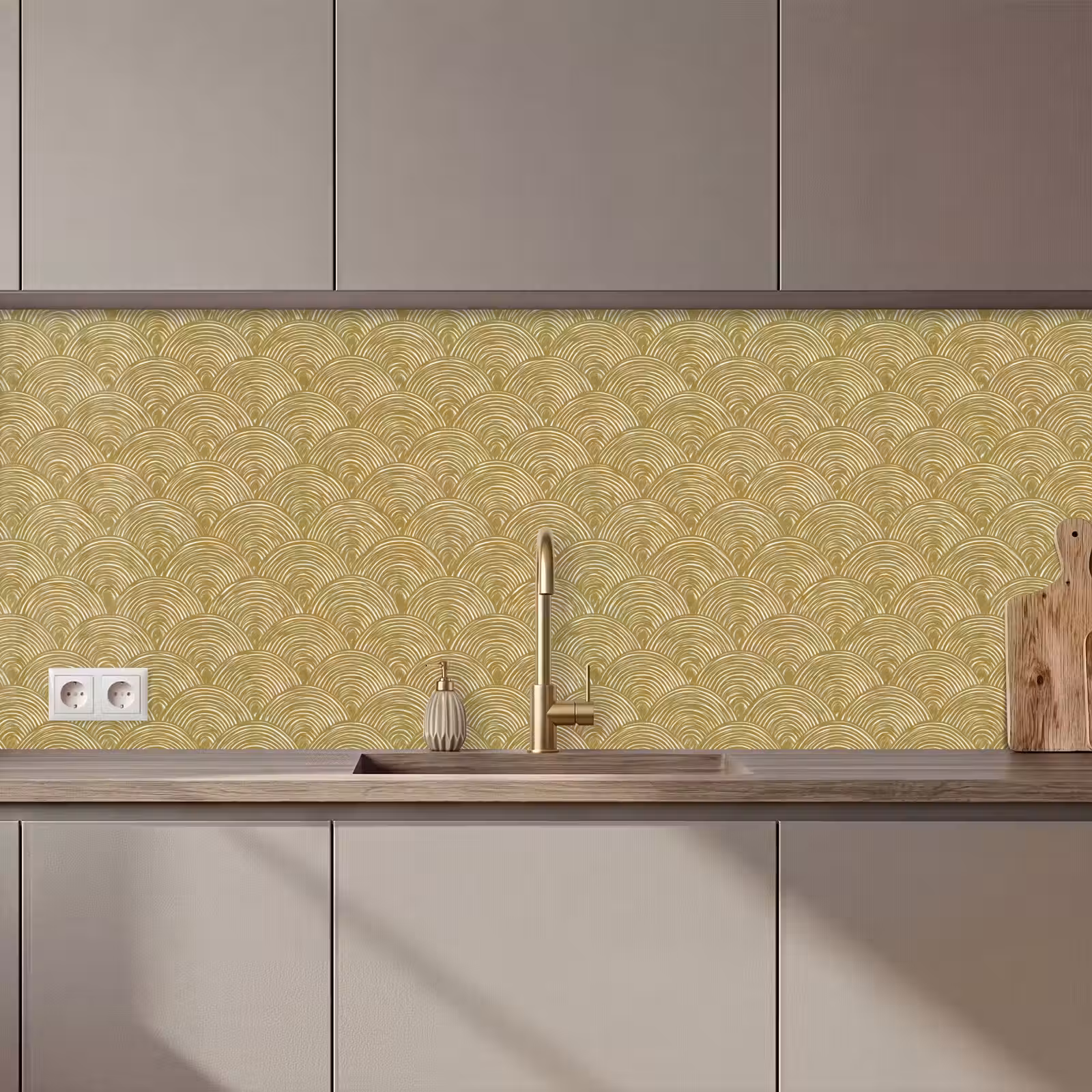 Keuken achterwand - Waaier - Geometrisch - Groen — 1