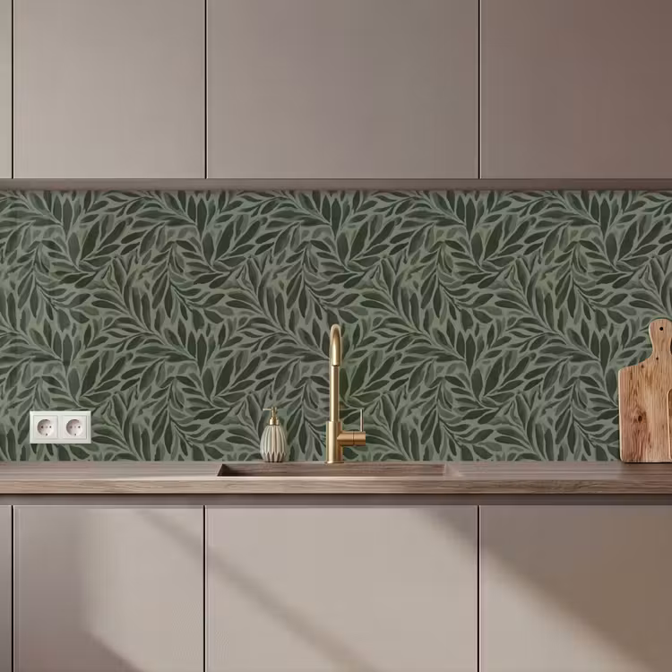 Keuken achterwand - Bladeren - Organisch - Groen — 1