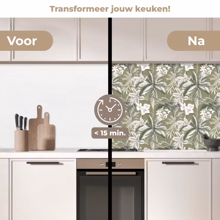 Keuken achterwand - Botanisch - Bloemen - Groen — 3