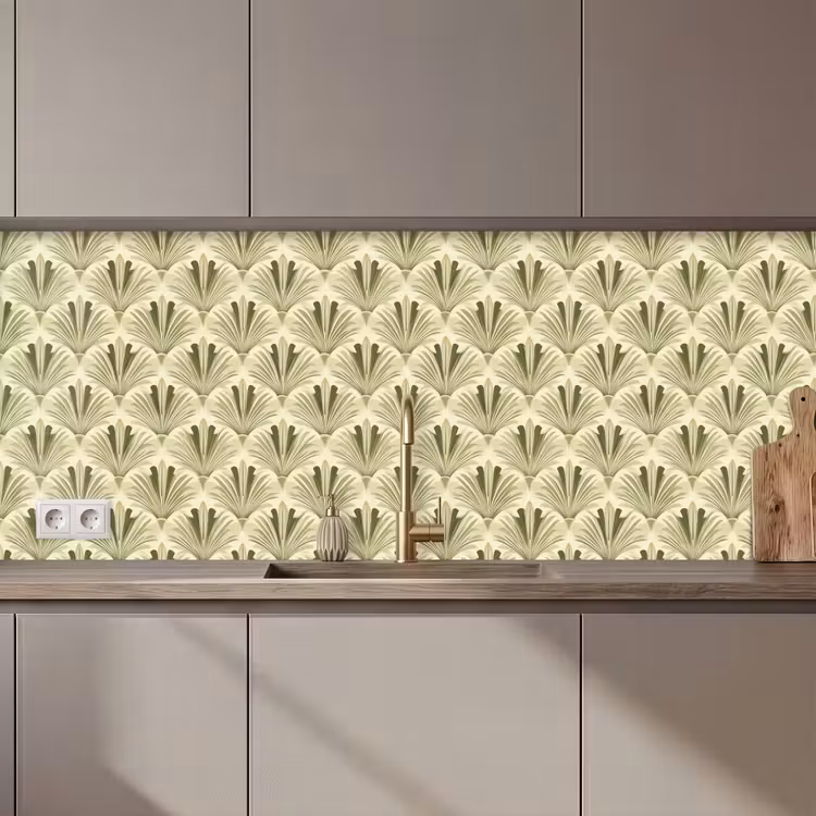 Keuken achterwand - Klassiek - Waaier - Groen — 1