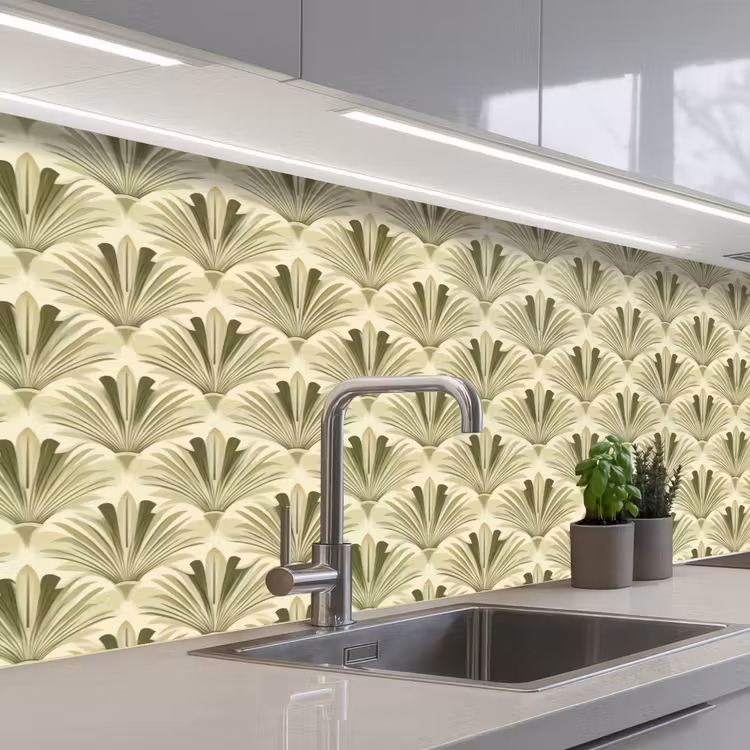 Keuken achterwand - Klassiek - Waaier - Groen — 2