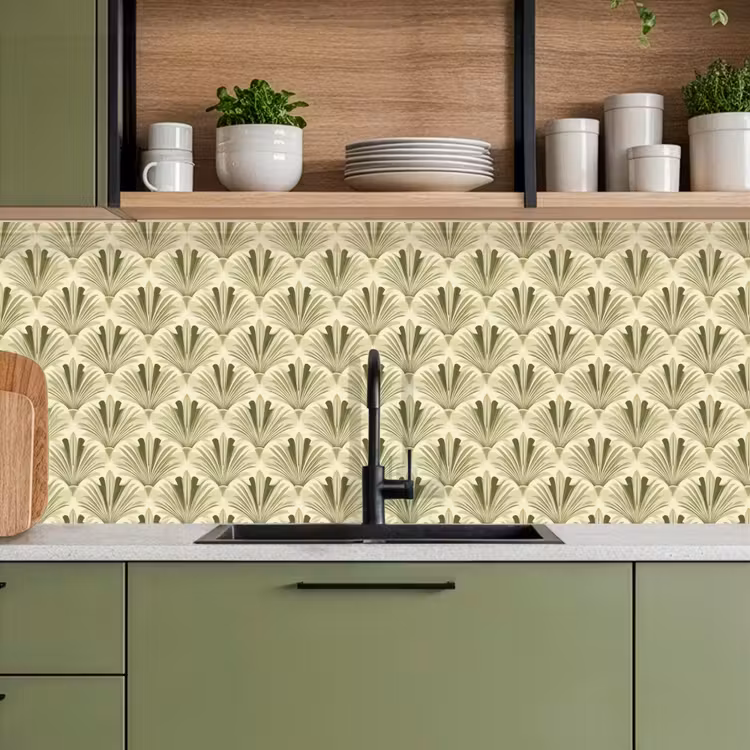 Keuken achterwand - Klassiek - Waaier - Groen — 8