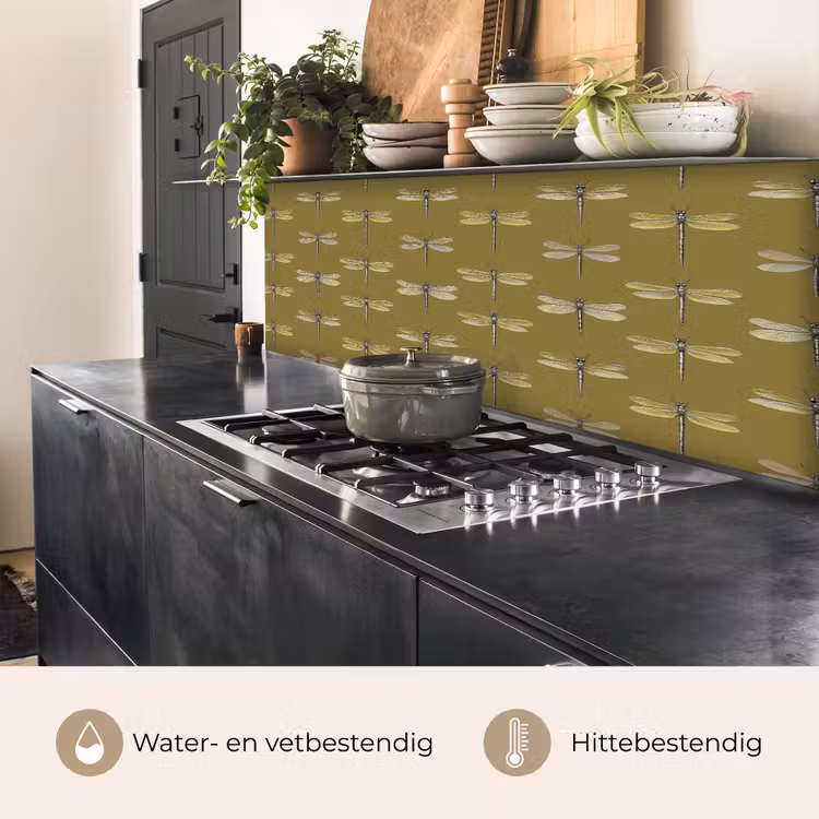 Keuken achterwand - Libellen - Patroon - Groen — 5
