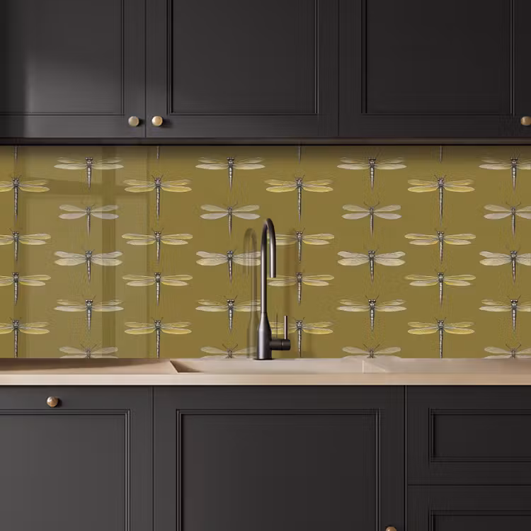 Keuken achterwand - Libellen - Patroon - Groen — 6