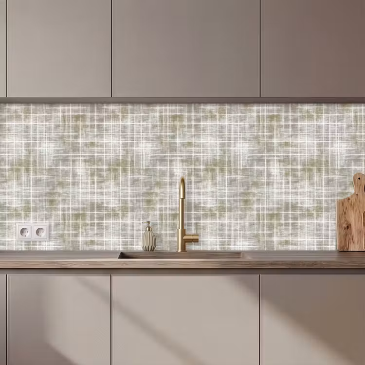 Keuken achterwand - Linnen - Patroon - Groen — 1