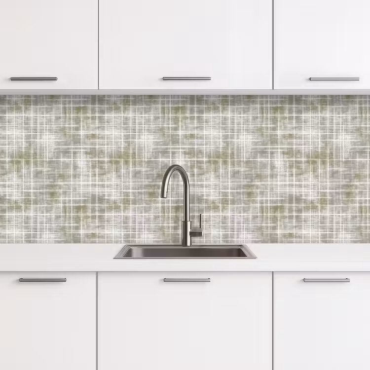 Keuken achterwand - Linnen - Patroon - Groen — 4
